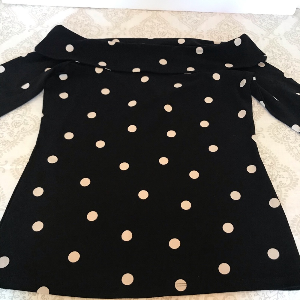 Ann Taylor Factory Dotted Off The Shoulder Top NWT